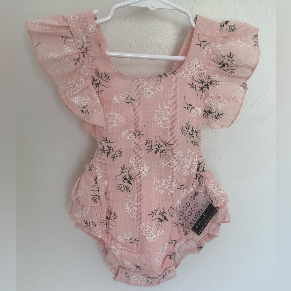 Pink Floral Kids One Piece